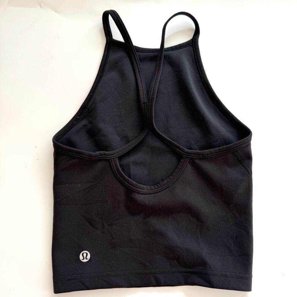 Lululemon High Neck Halter Tank Top Black Size 0 / 2 XS Crop Length T Back